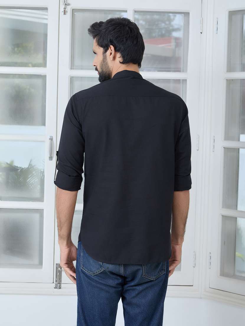 men mandarin neck long sleeve short kurta - 22392472 -  Standard Image - 4