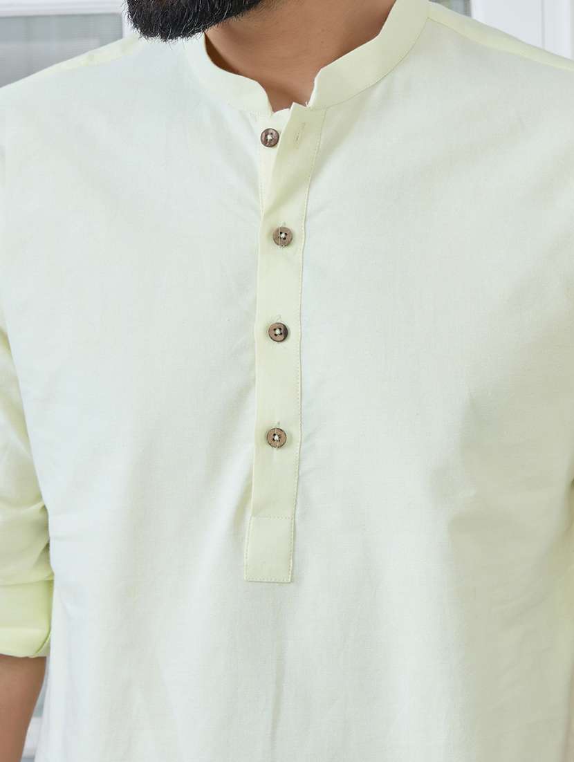 men mandarin neck long sleeve short kurta - 22392485 -  Standard Image - 1