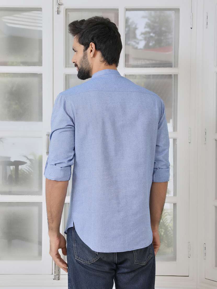 men mandarin neck long sleeve short kurta - 22392486 -  Standard Image - 4
