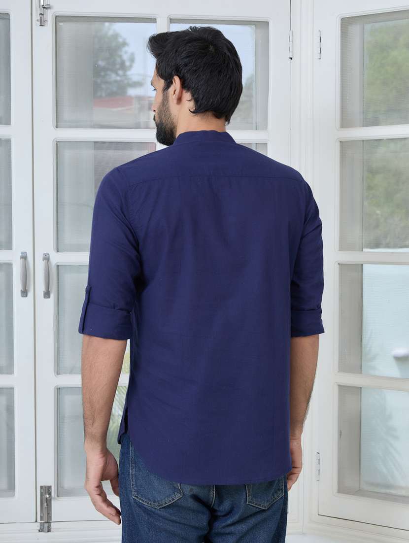 men mandarin neck long sleeve short kurta - 22392488 -  Standard Image - 4