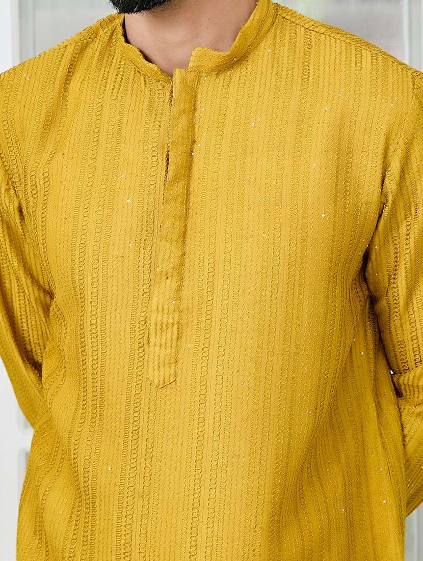 men mandarin neck long sleeve short kurta - 22392494 -  Standard Image - 1