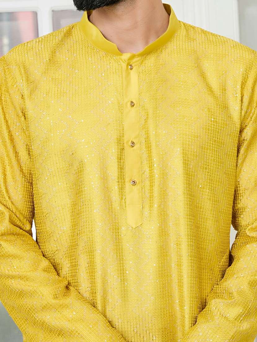 men mandarin neck long sleeve short kurta - 22392498 -  Standard Image - 1