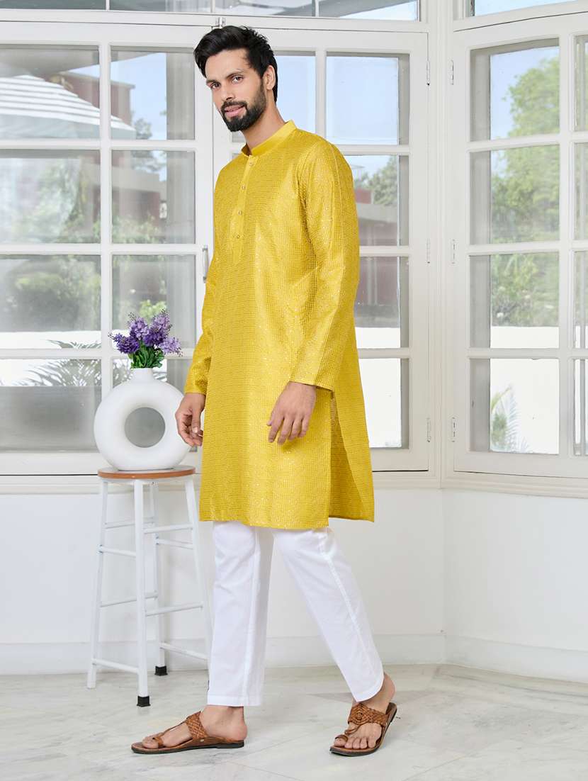 men mandarin neck long sleeve short kurta - 22392498 -  Standard Image - 4
