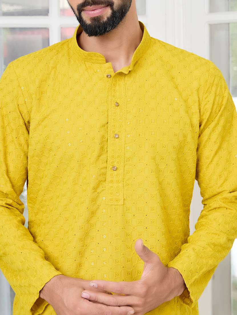 men mandarin neck long sleeve short kurta - 22392500 -  Standard Image - 1