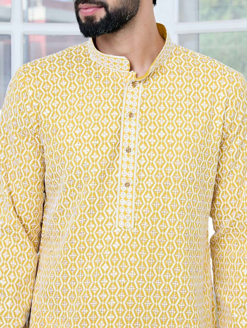 men mandarin neck long sleeve short kurta - 22392503 -  Standard Image - 1