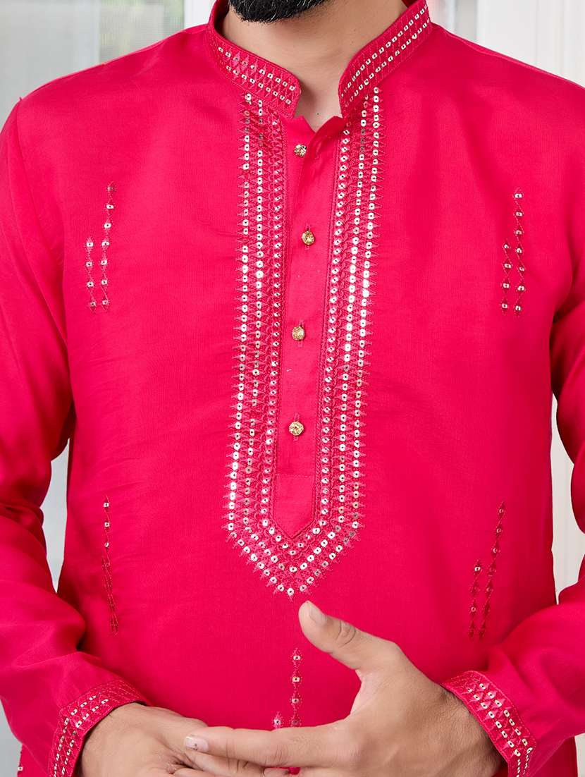 men mandarin neck long sleeve short kurta - 22392511 -  Standard Image - 1