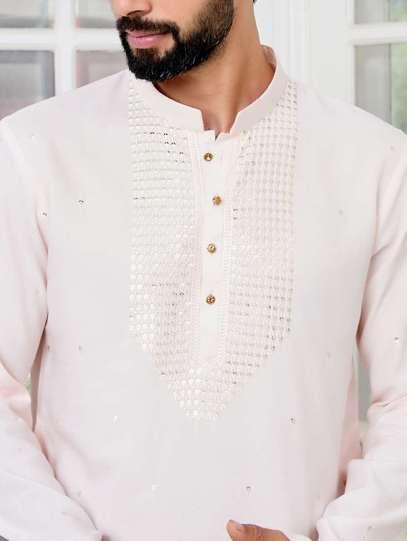 men mandarin neck long sleeve kurta - 22392518 -  Standard Image - 1