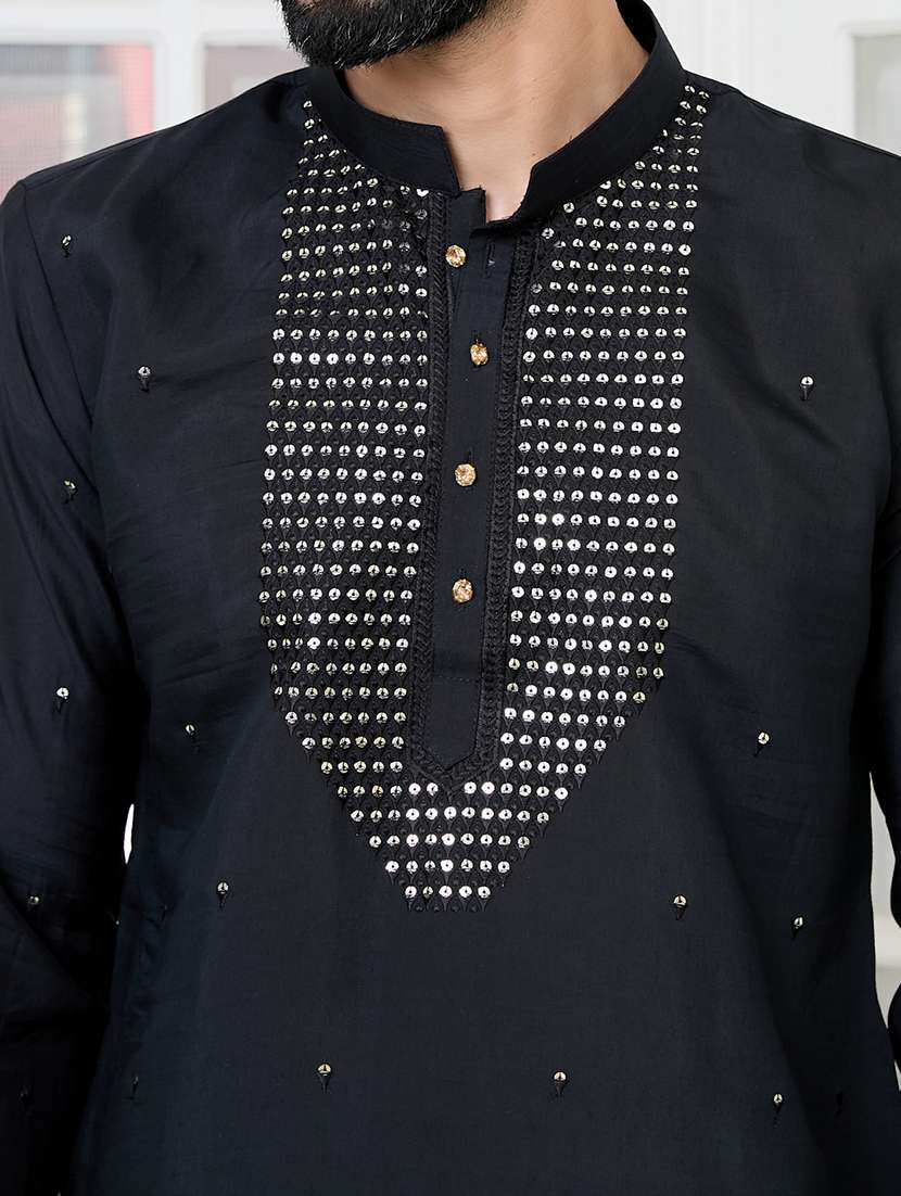 men mandarin neck long sleeve kurta - 22392520 -  Standard Image - 1