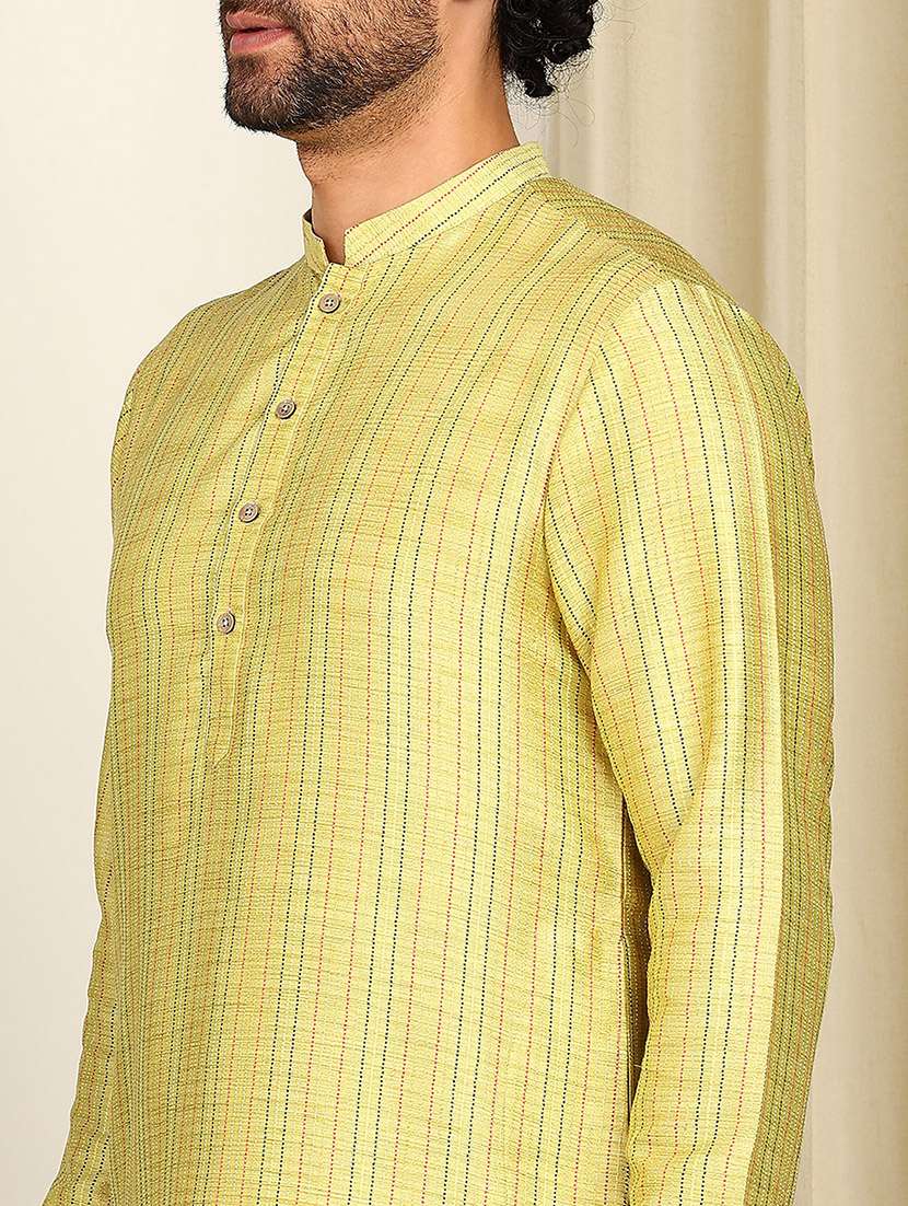 Men Mandarin Neck Long Sleeve Kurta - 22392598 -  Standard Image - 1