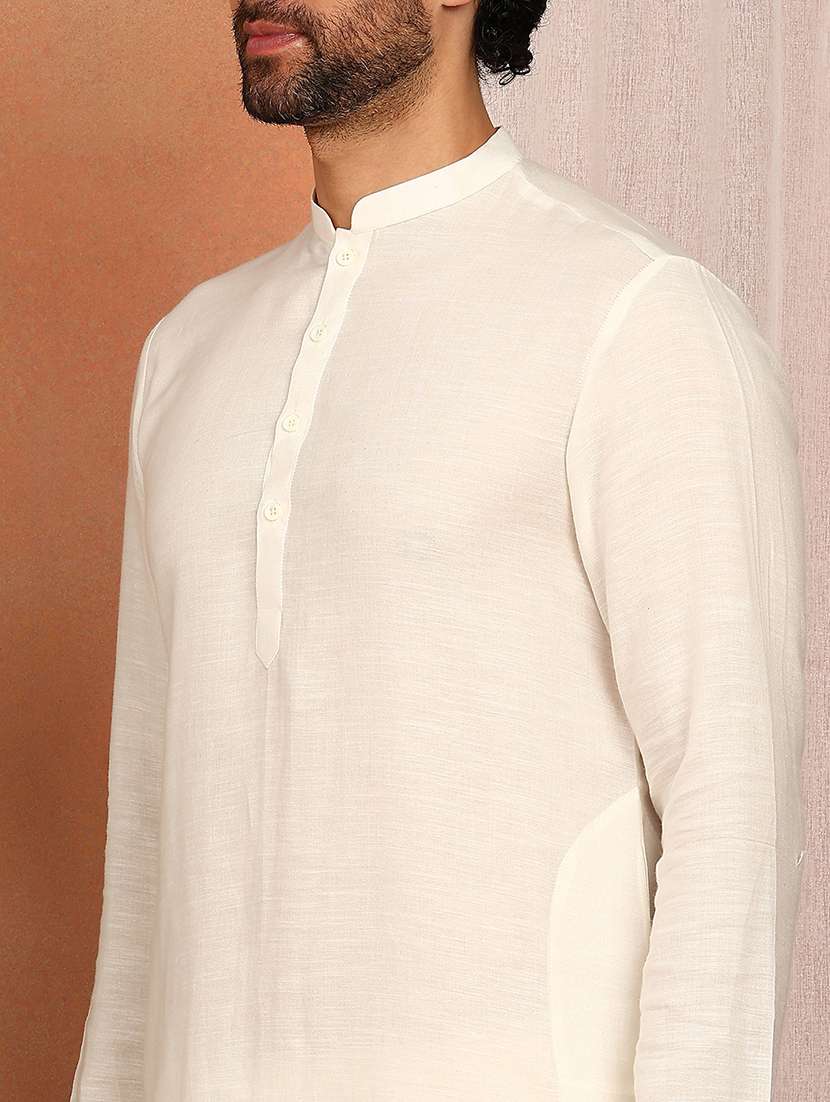 men mandarin neck long sleeve kurta - 22392610 -  Standard Image - 1