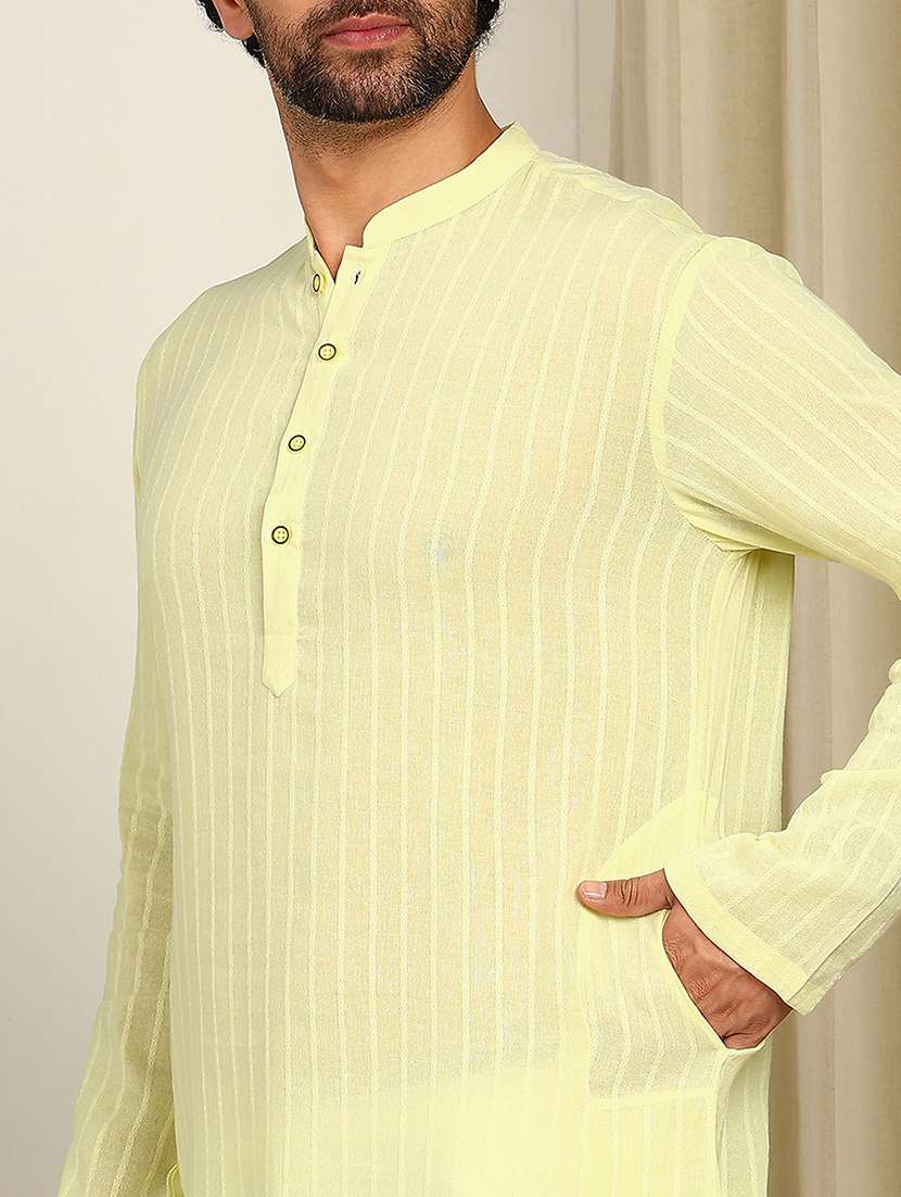 Men Mandarin Neck Long Sleeve Kurta - 22392618 -  Standard Image - 1