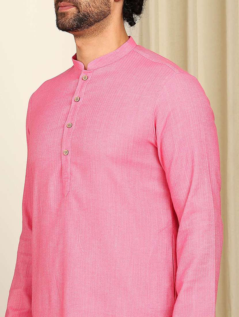 men mandarin neck long sleeve kurta - 22392620 -  Standard Image - 1