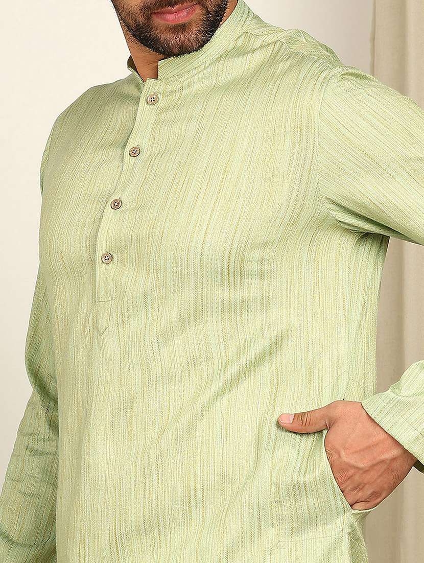 Men Mandarin Neck Long Sleeve Kurta - 22392624 -  Standard Image - 1