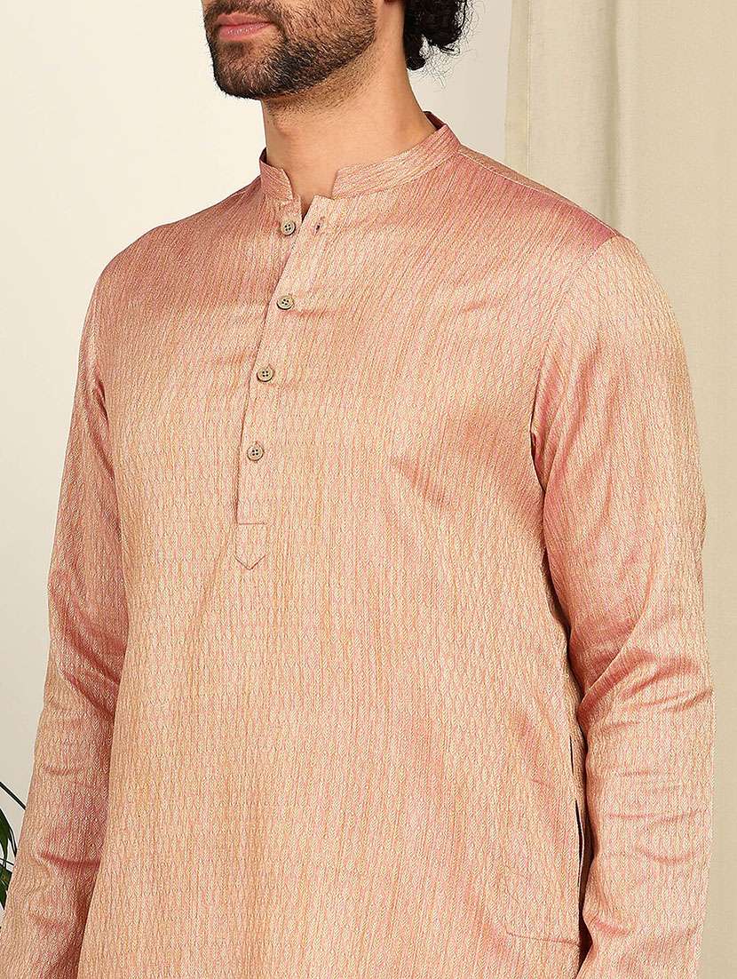men mandarin neck long sleeve kurta - 22392625 -  Standard Image - 1
