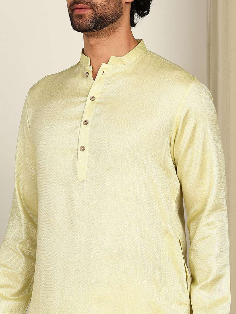 men mandarin neck long sleeve kurta - 22392626 -  Standard Image - 1