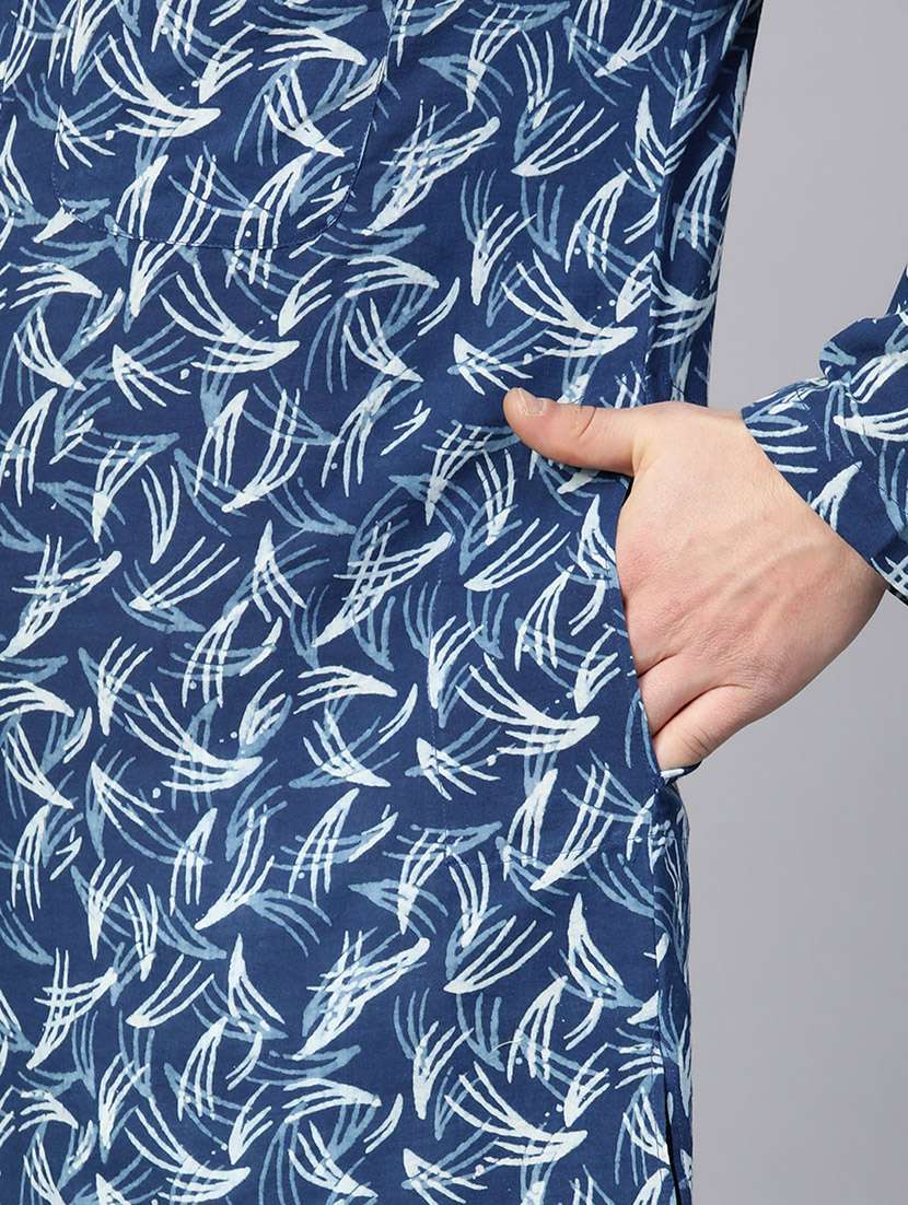 men mandarin neck long sleeve kurta - 22392643 -  Standard Image - 1