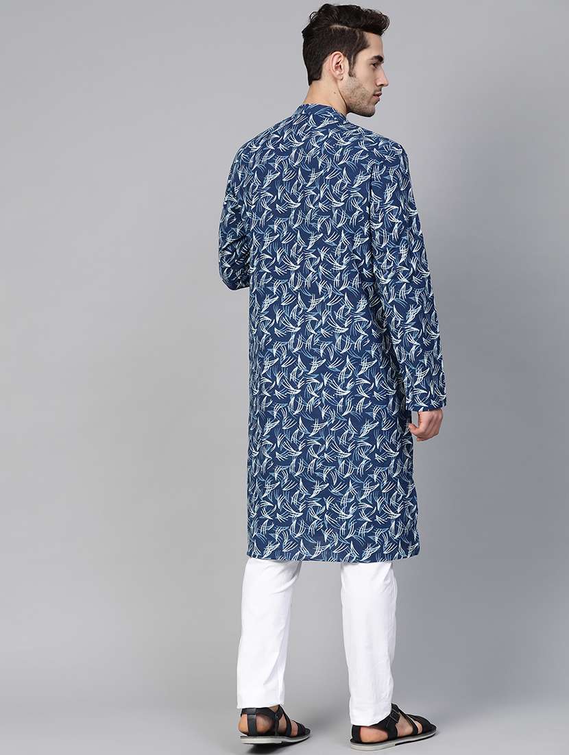 men mandarin neck long sleeve kurta - 22392643 -  Standard Image - 4