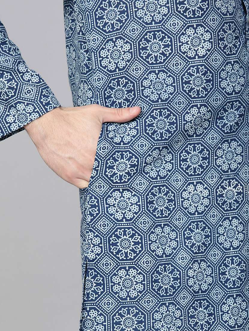 Men Mandarin Neck Long Sleeve Kurta - 22392644 -  Standard Image - 1