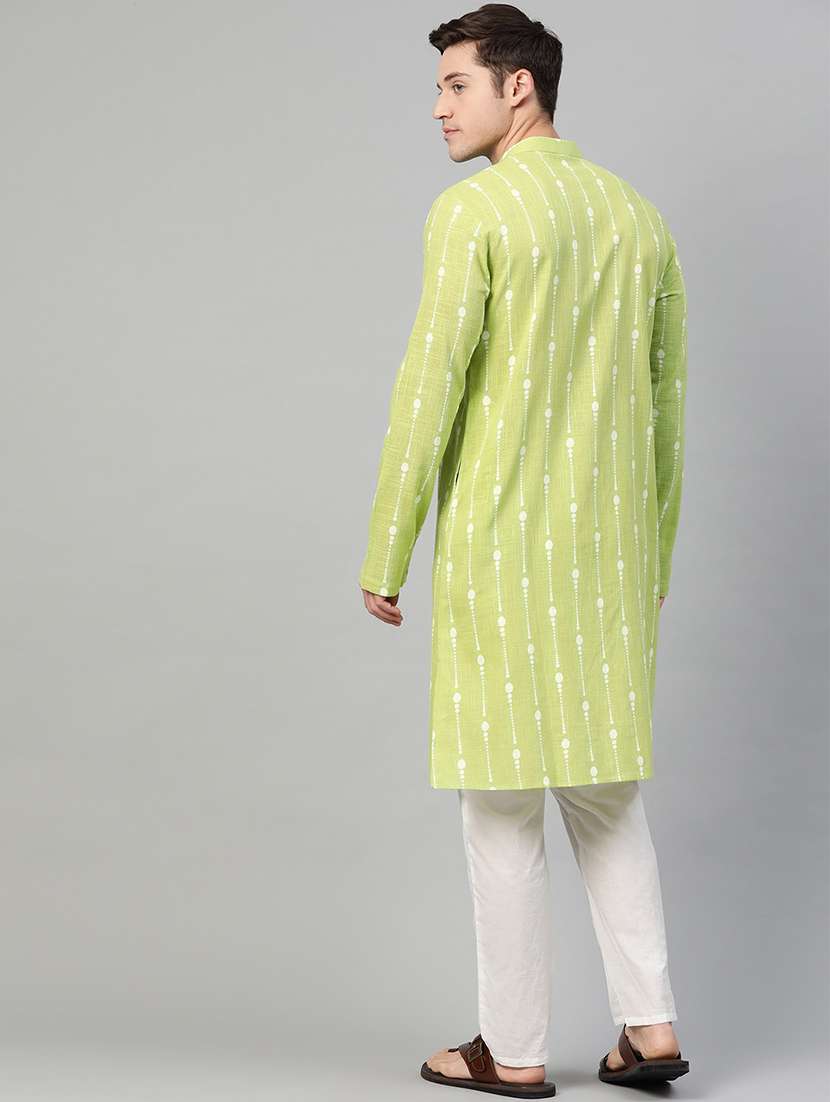 men mandarin neck long sleeve kurta - 22392647 -  Standard Image - 4