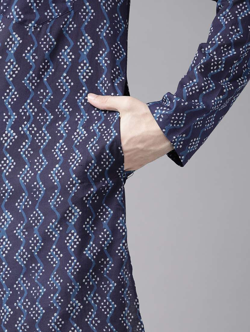 Men Mandarin Neck Long Sleeve Kurta - 22392662 -  Standard Image - 1
