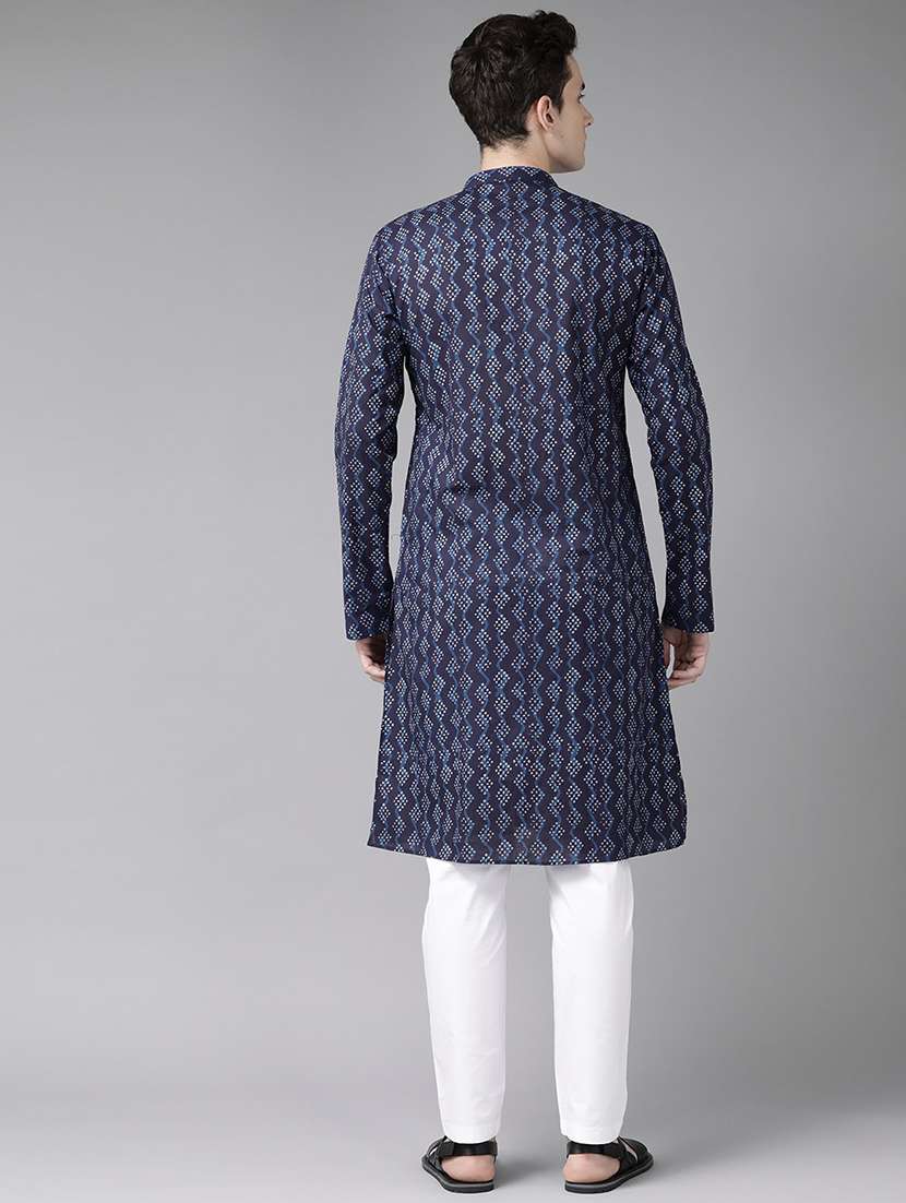 Men Mandarin Neck Long Sleeve Kurta - 22392662 -  Standard Image - 4