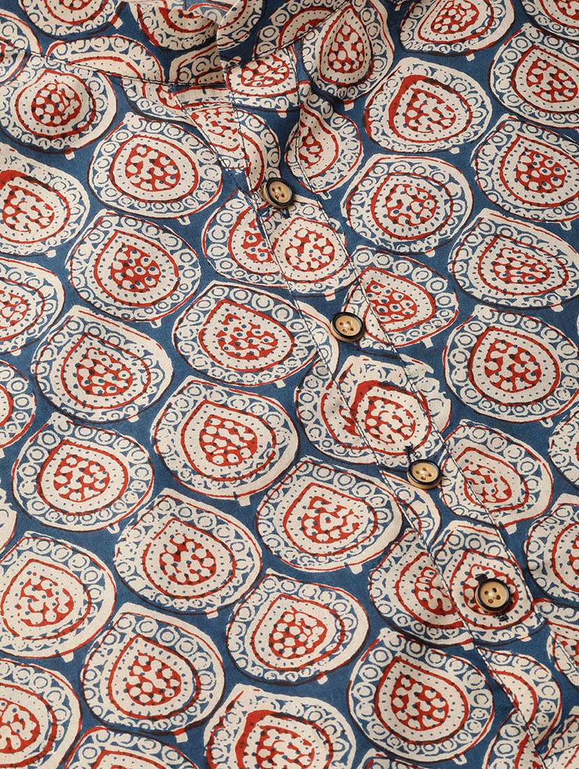 men printed mandarin neck long sleeve kurta - 22392678 -  Standard Image - 4