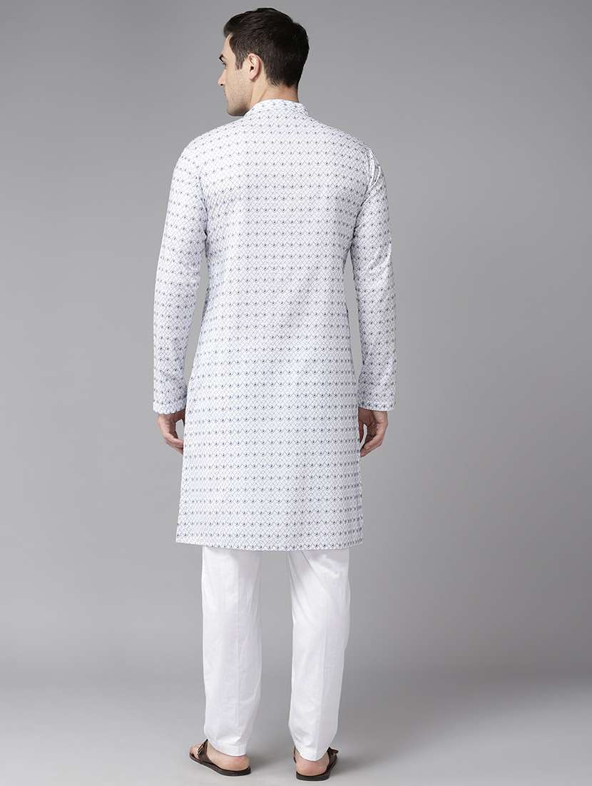 men mandarin neck long sleeve kurta - 22392686 -  Standard Image - 4