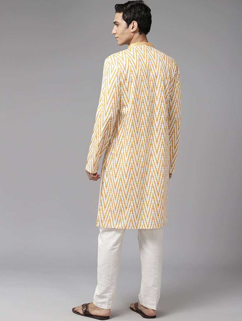 men mandarin neck long sleeve kurta - 22392693 -  Standard Image - 4