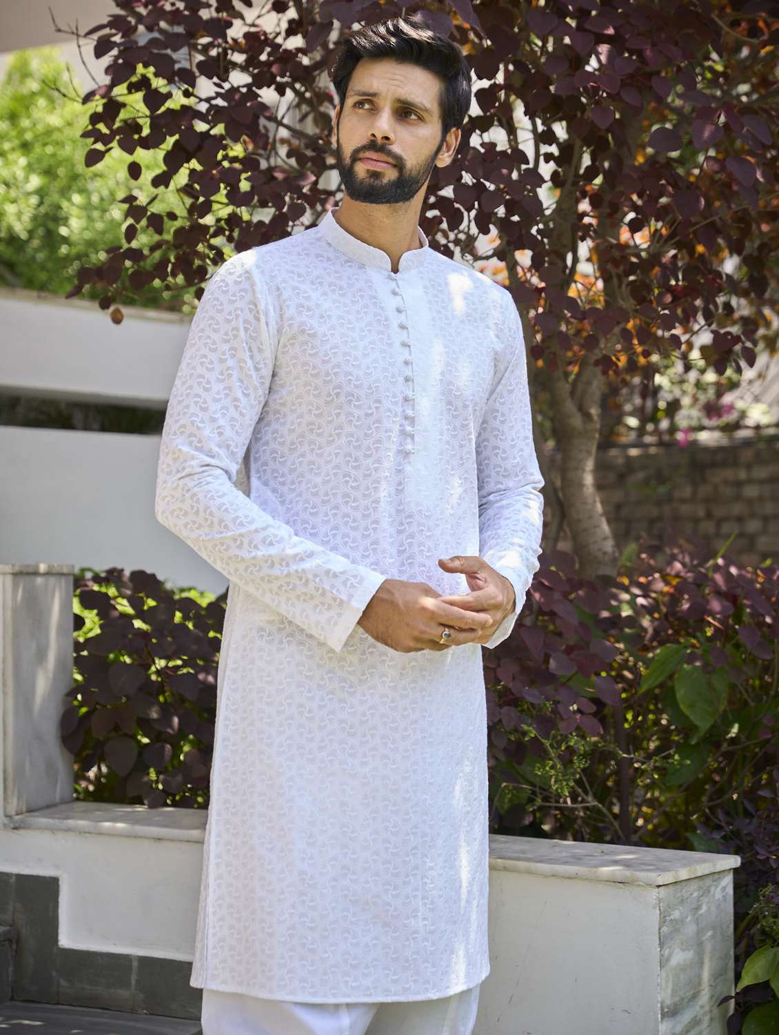 men mandarin neck long sleeve kurta - 22392698 -  Standard Image - 4