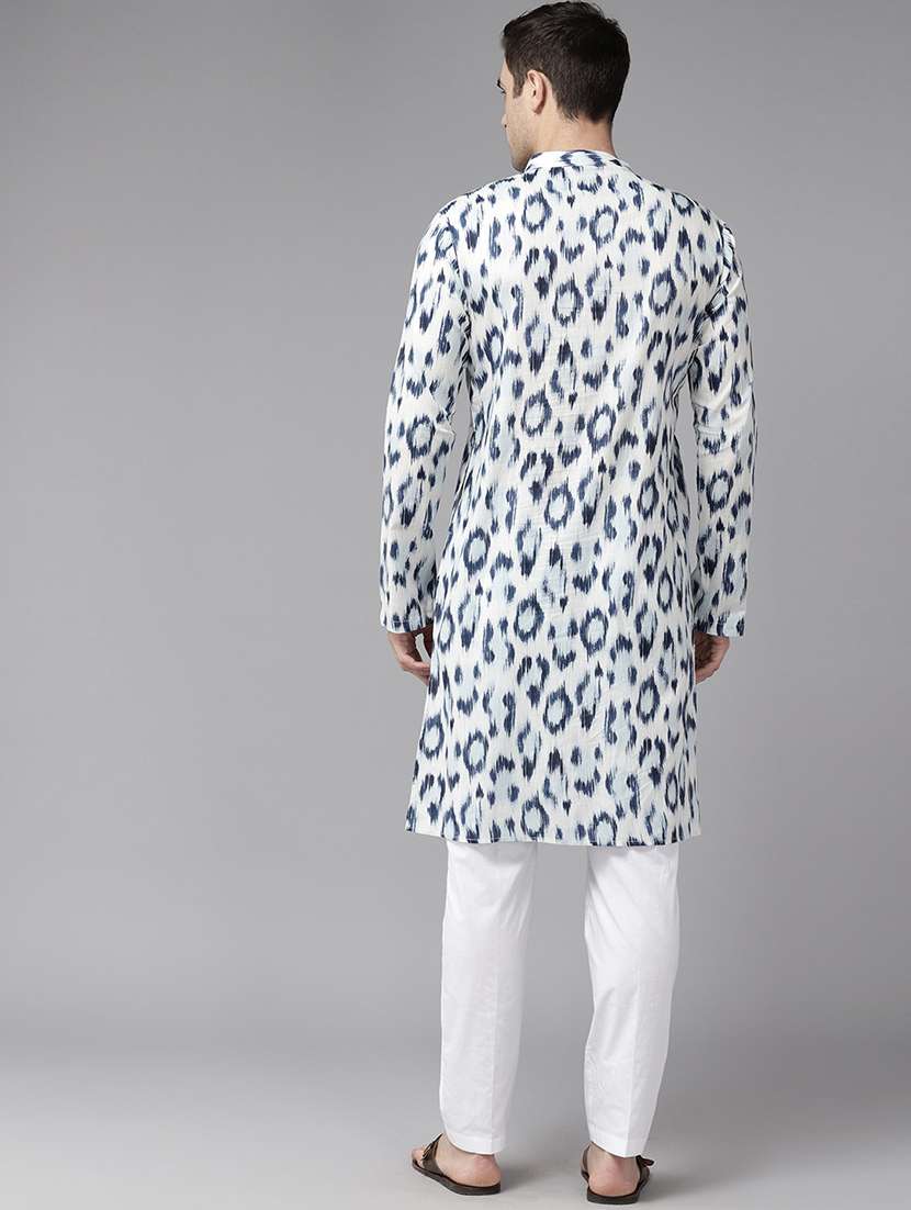 men mandarin neck long sleeve kurta - 22392699 -  Standard Image - 4