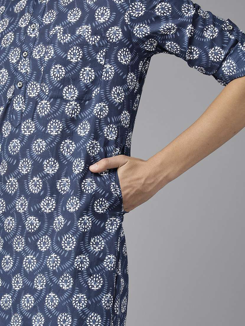 Men Printed Long Sleeve Pathani Kurta - 22392743 -  Standard Image - 1
