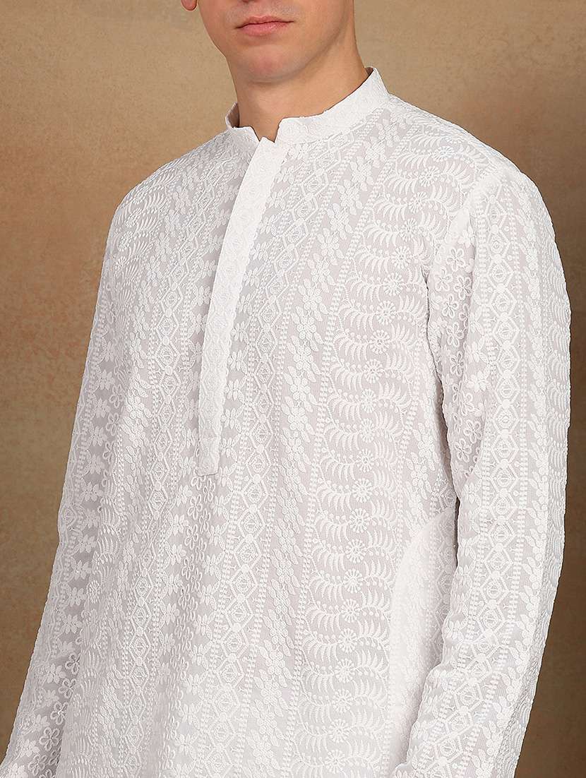 men mandarin neck long sleeve kurta - 22392760 -  Standard Image - 1