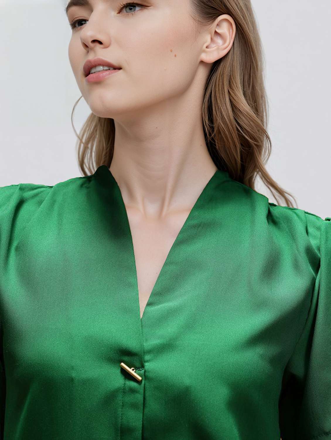 women solid puff sleeve straight top - 22392765 -  Standard Image - 1