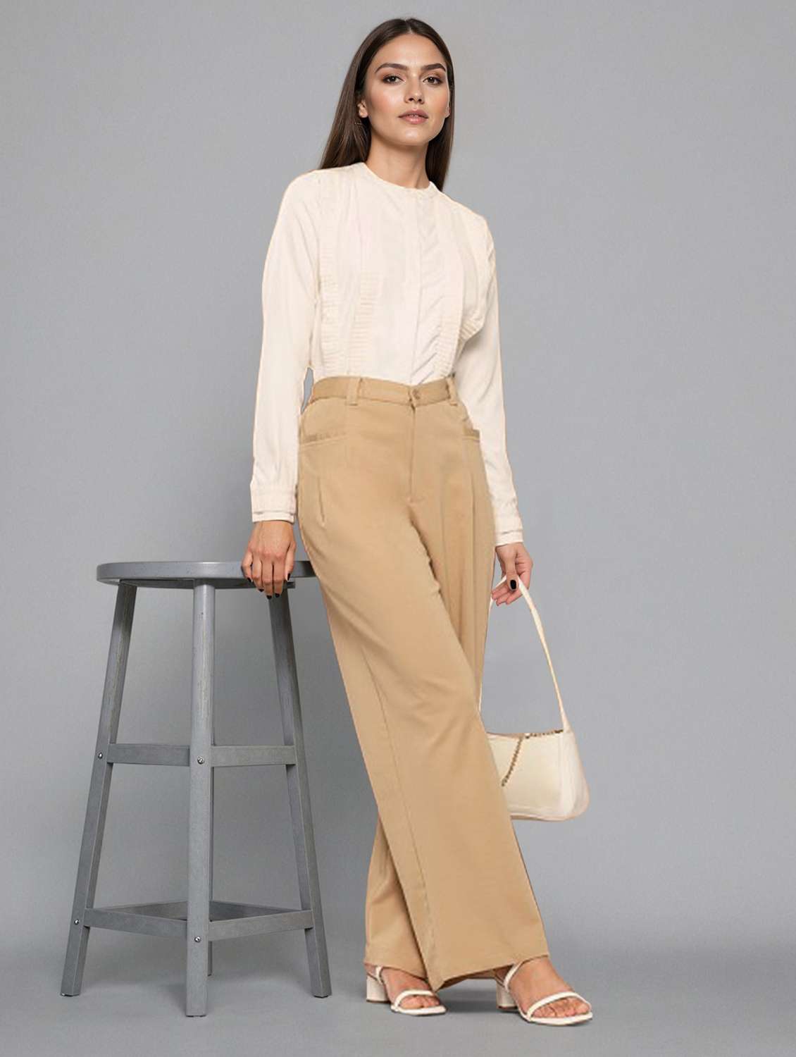 women solid long sleeve regular top - 22392770 -  Standard Image - 4