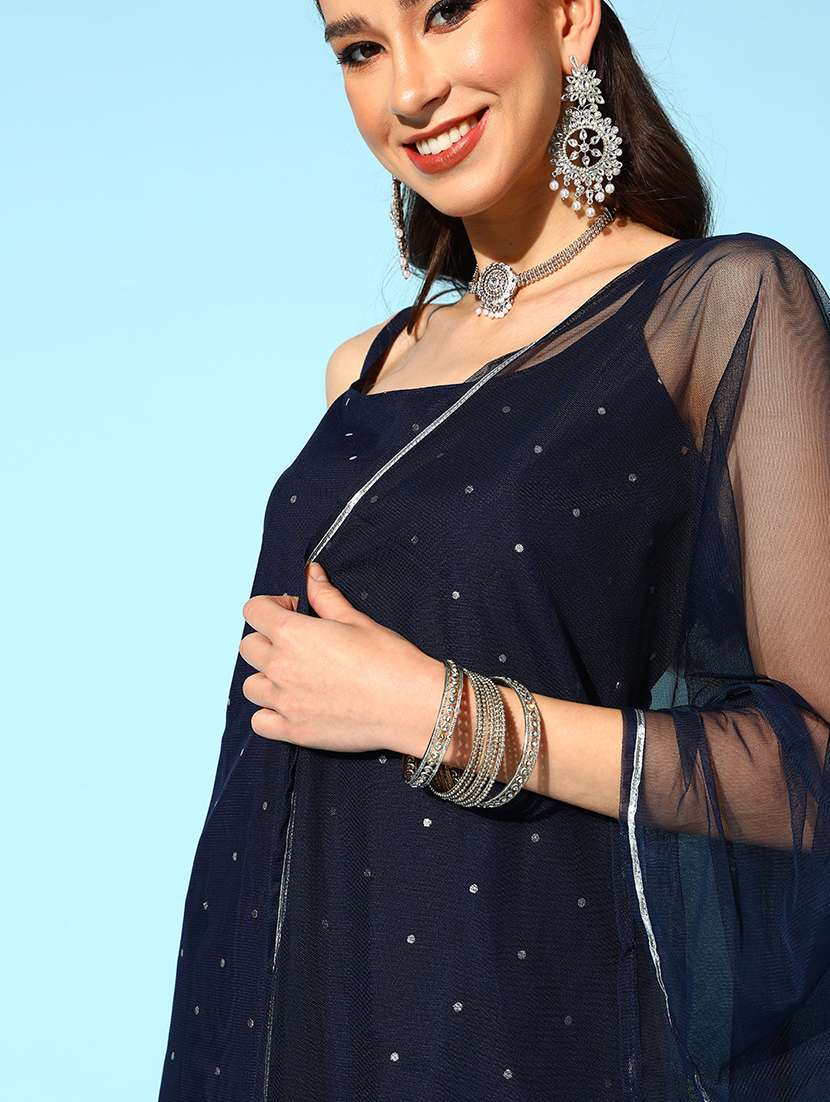 women printed sleeveless kurta sharara with dupatta set - 22392778 -  Standard Image - 1