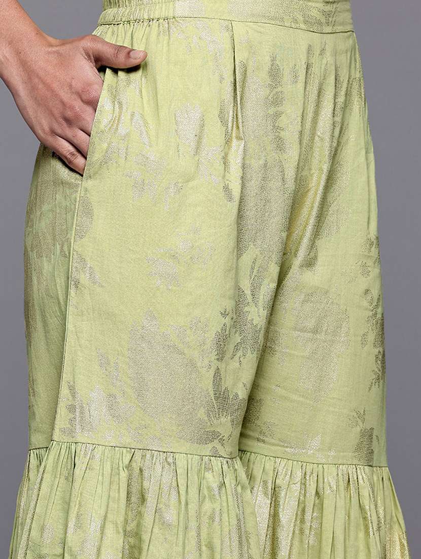 women printed sleeveless kurta sharara with dupatta set - 22392802 -  Standard Image - 4