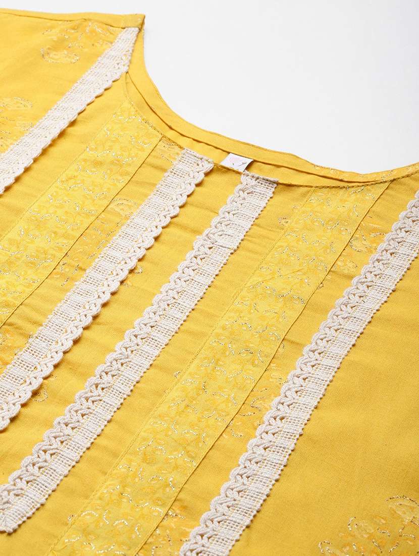 women printed three quarter sleeve kurta patiala set - 22392804 -  Standard Image - 1