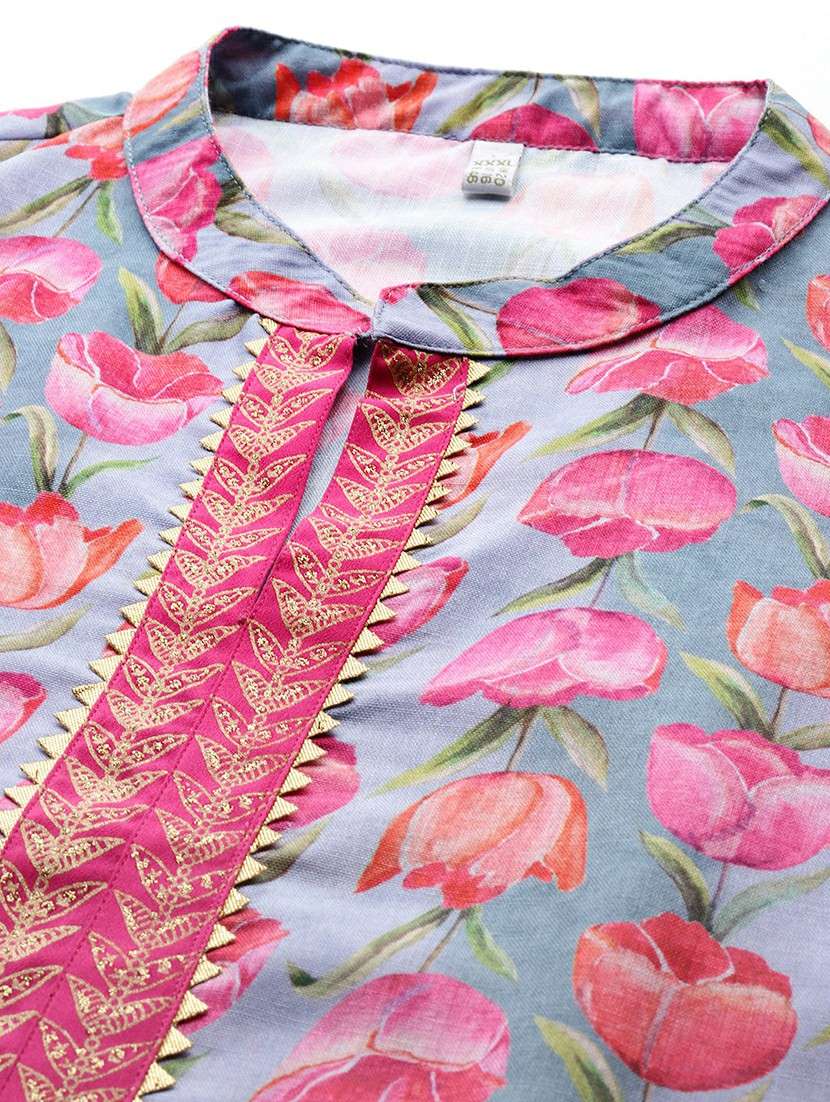 women printed sleeveless kurta pant set - 22392815 -  Standard Image - 1