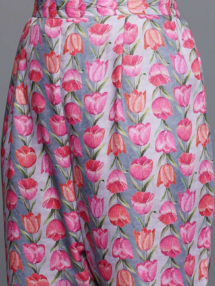 women printed sleeveless kurta pant set - 22392815 -  Standard Image - 4