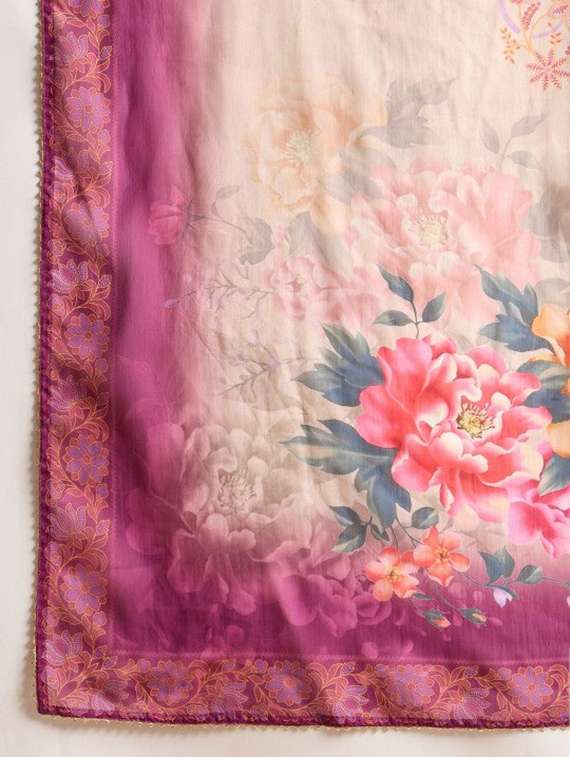 women printed three quarter sleeve kurta pant with dupatta set - 22392825 -  Standard Image - 4