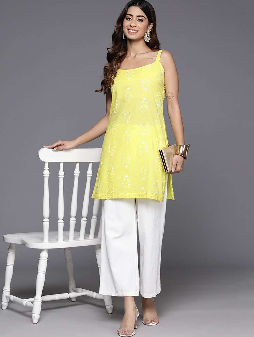 women embroidered sleeveless straight kurti - 22392828 -  Standard Image - 4