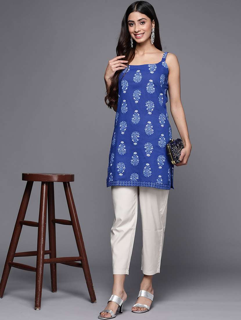 women printed sleeveless straight kurti - 22392829 -  Standard Image - 4