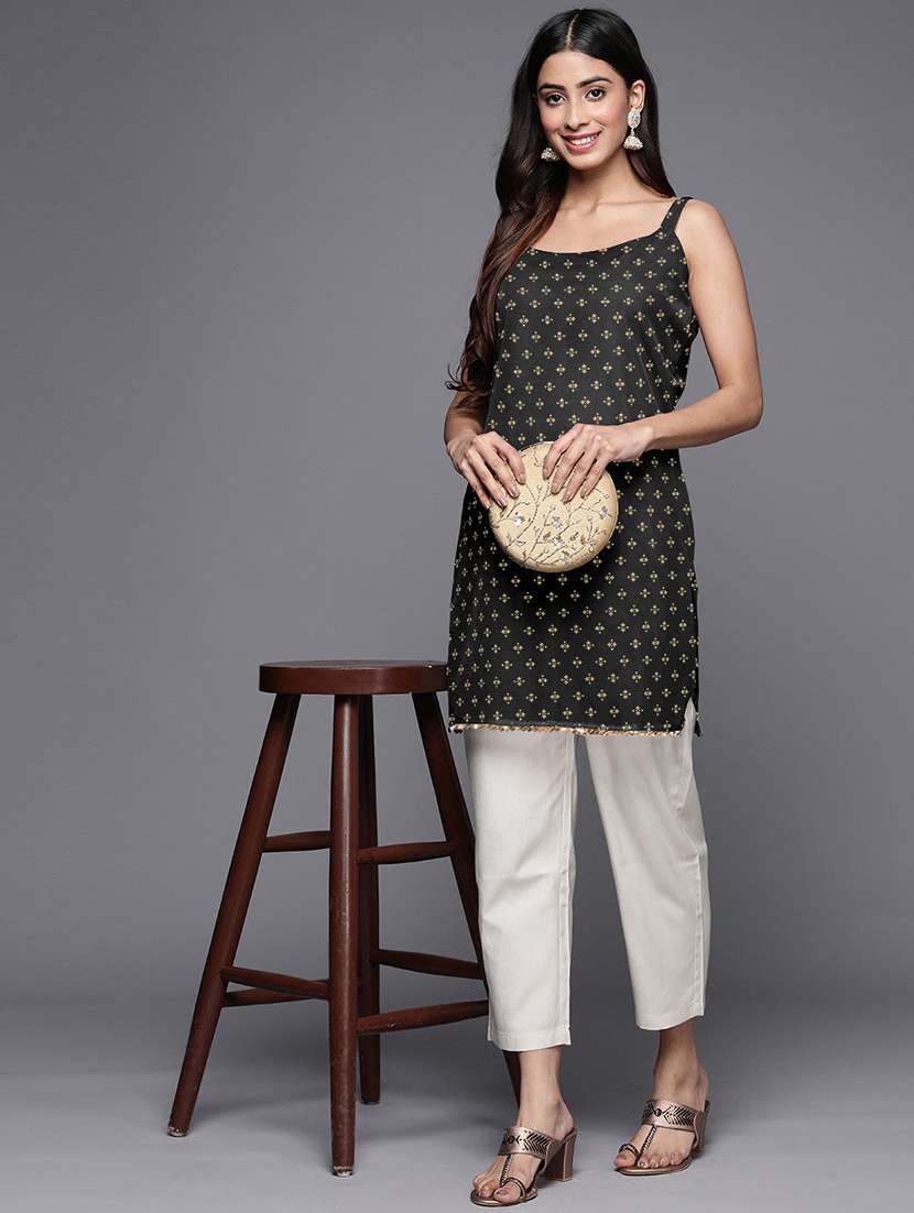 women printed sleeveless straight kurti - 22392832 -  Standard Image - 4