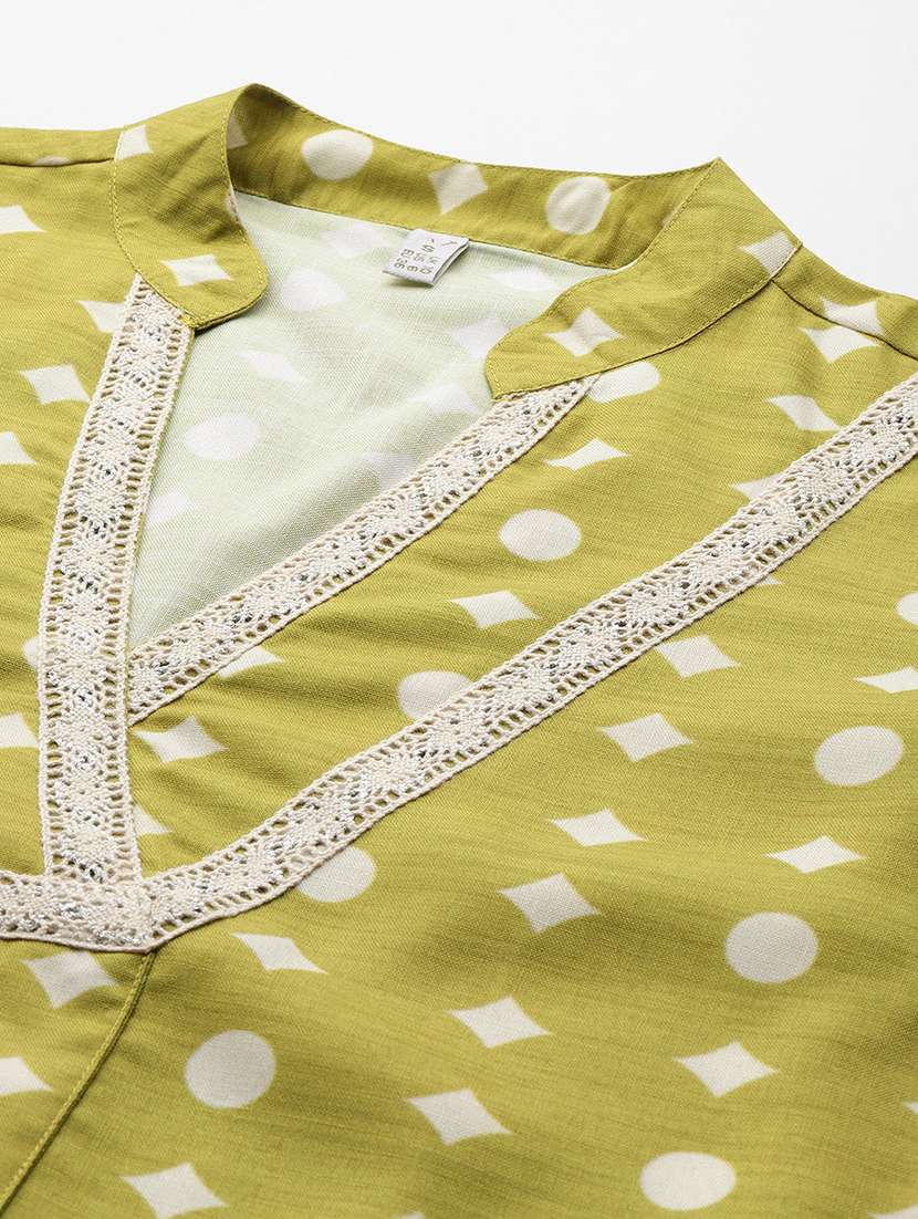 women printed three quater sleeve straight kurti - 22392833 -  Standard Image - 1