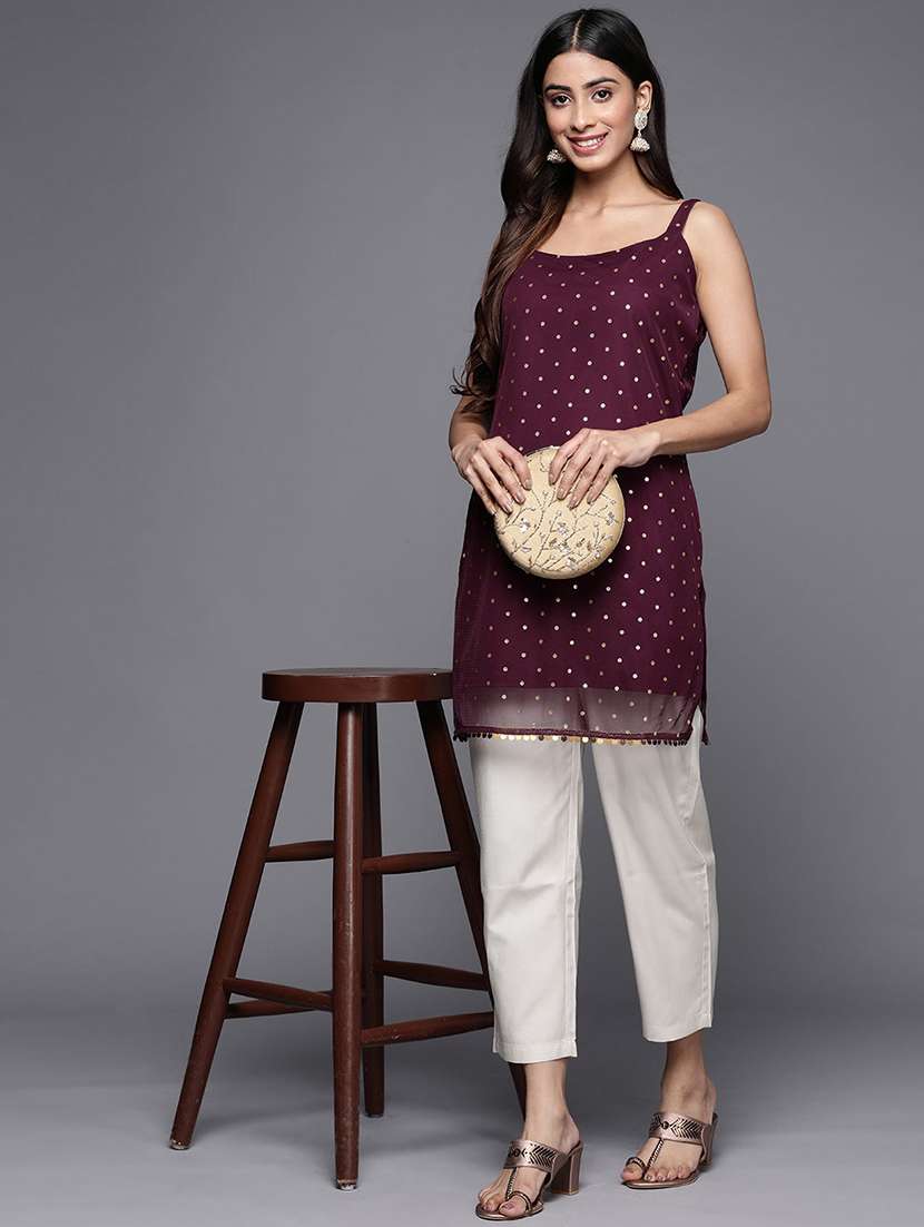 women printed sleeveless straight kurti - 22392835 -  Standard Image - 4