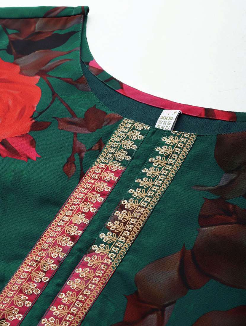 women floral printed long sleeve straight kurta - 22392846 -  Standard Image - 4