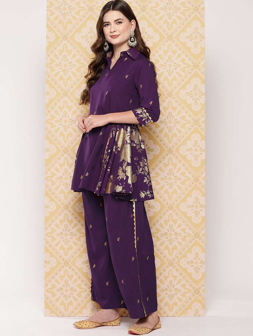 women printed three quarter sleeve ethnic co-ord set - 22392861 -  Standard Image - 4