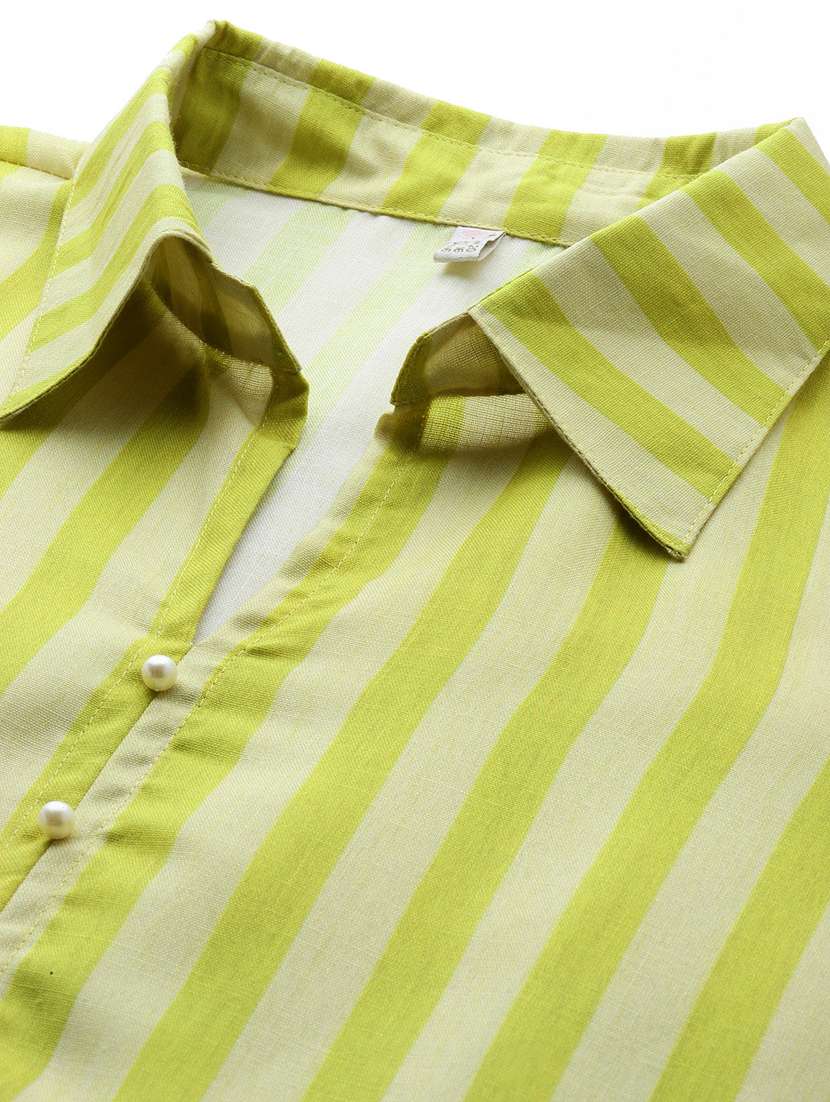 women plus size striped long sleeve ethnic co-ord set - 22392867 -  Standard Image - 1