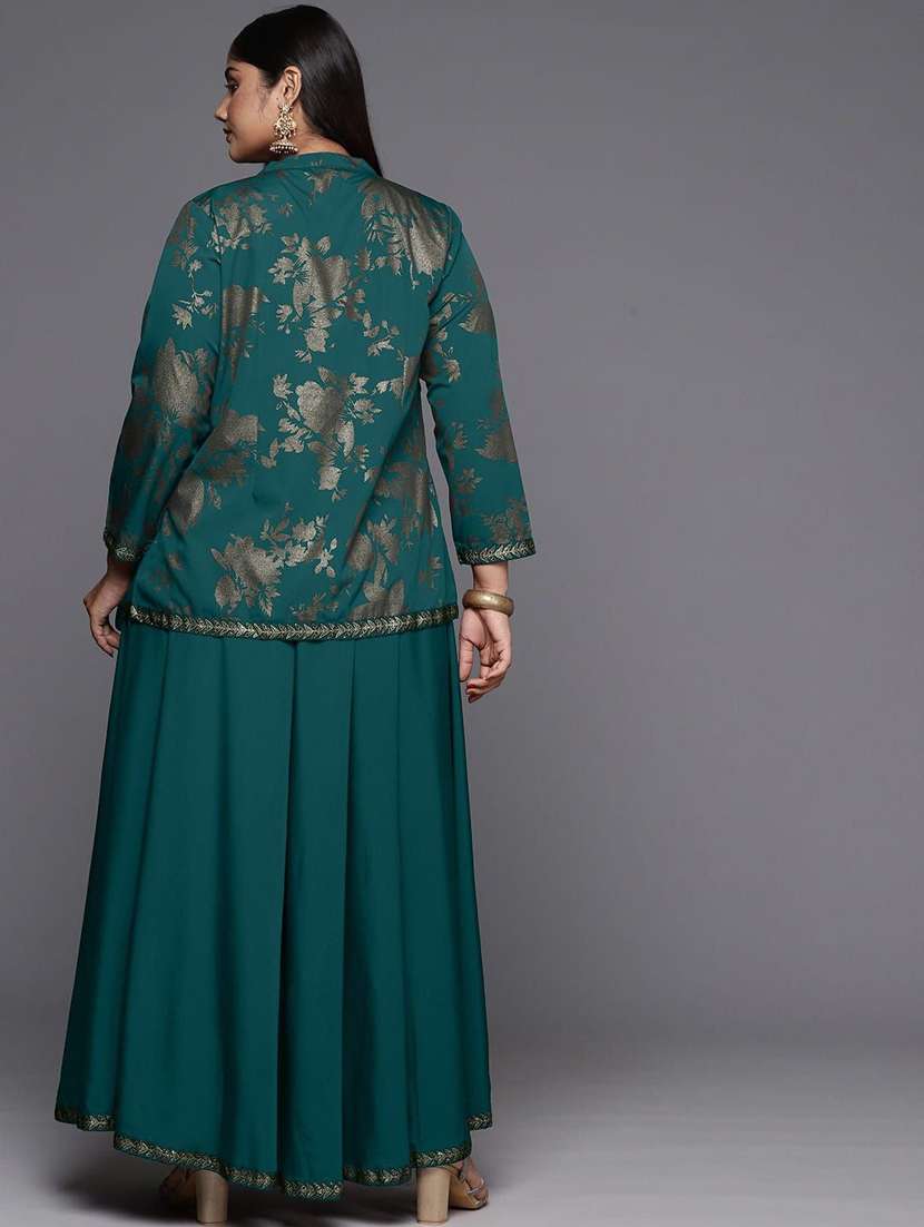 women plus size floral printed ethnic co-ord set - 22392880 -  Standard Image - 4