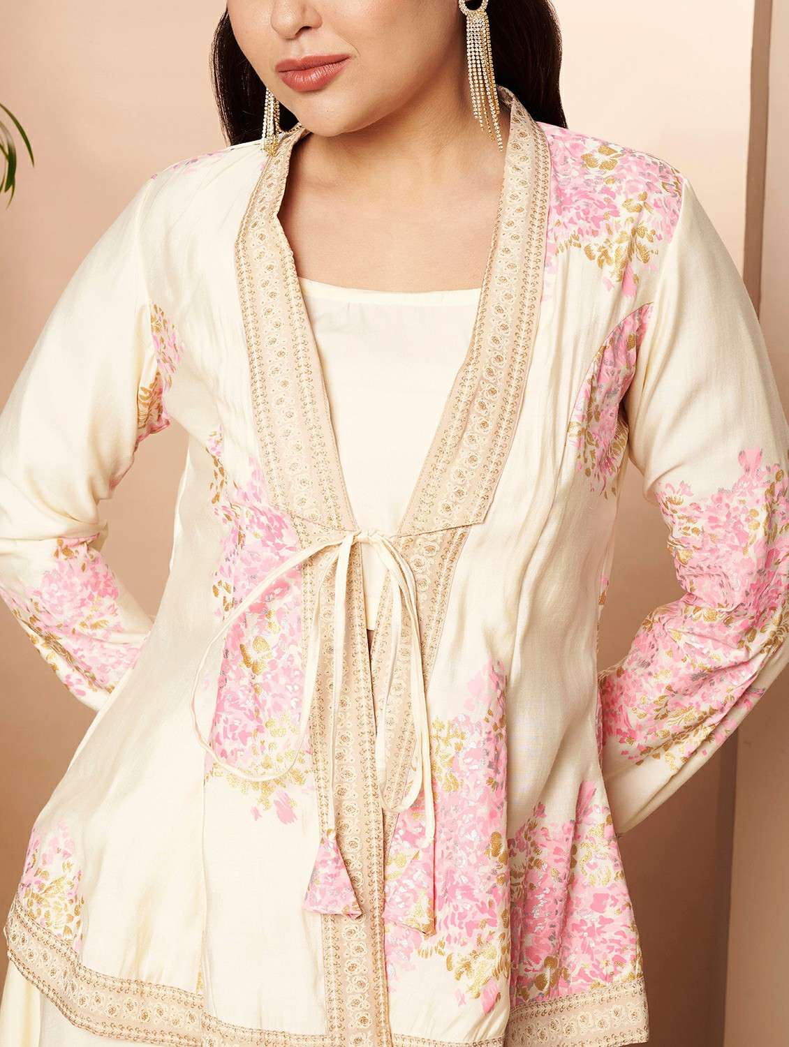 women floral long sleeve ethnic co-ord set - 22392886 -  Standard Image - 1